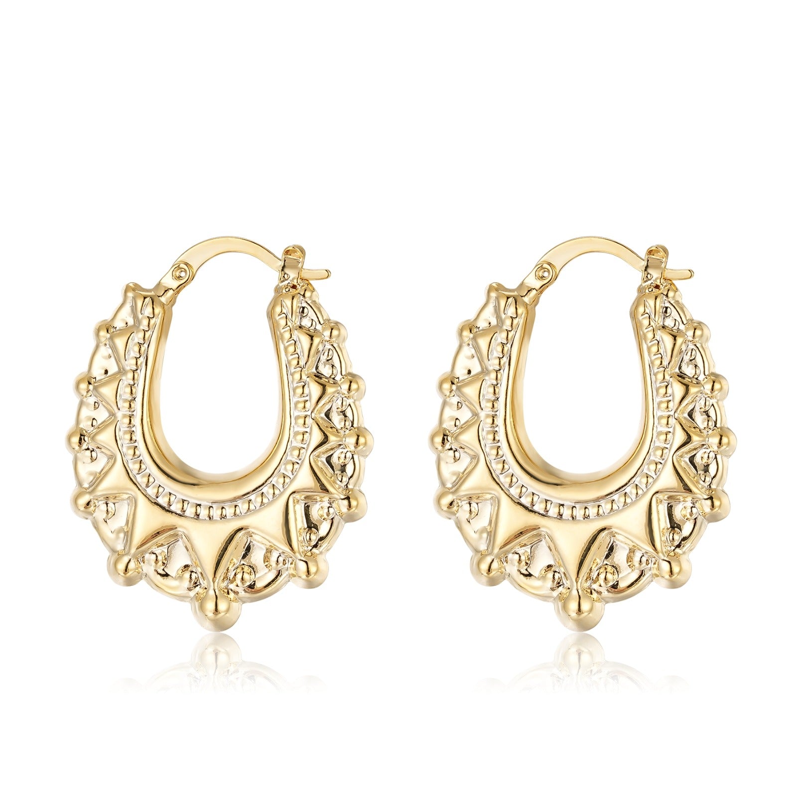 Premium 30mm Gold Oval Gypsy Creole Earrings Lightweight Hoop