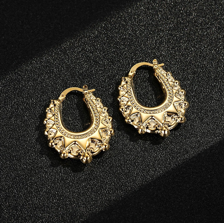 Premium 30mm Gold Oval Gypsy Creole Earrings Lightweight Hoop