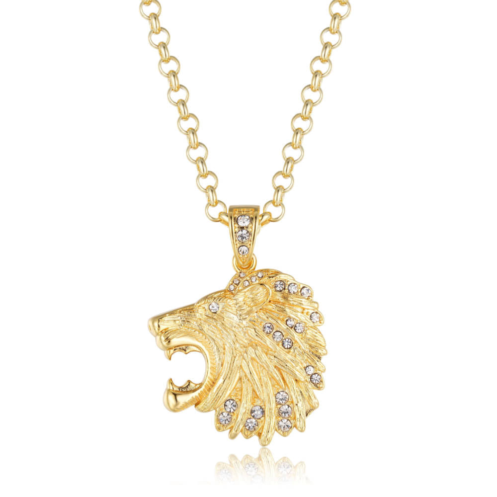 Gold Filled Lion Pendant and Chain Set