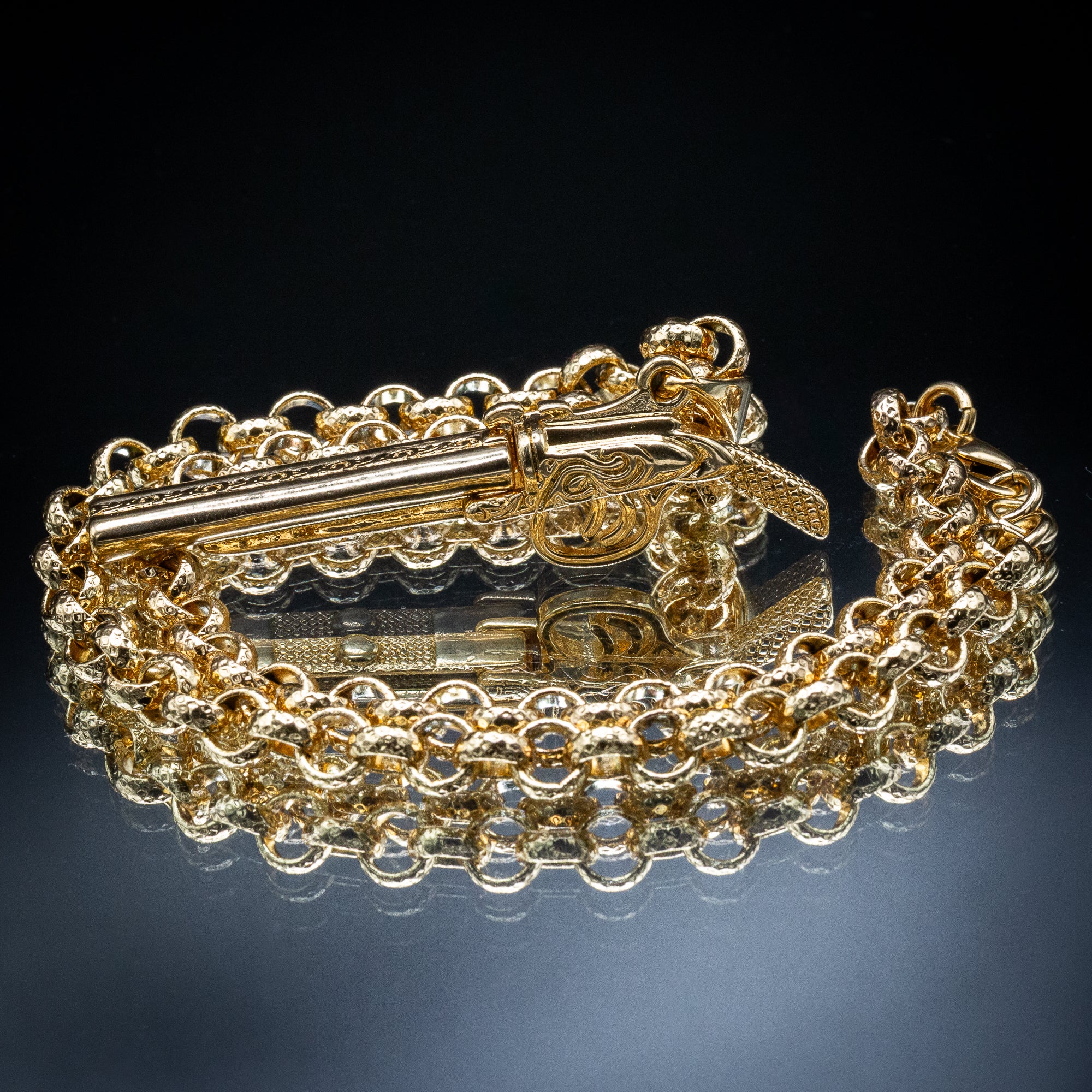 Gold Filled Bonded Double Barrel Shotgun Pendant 24 Inch