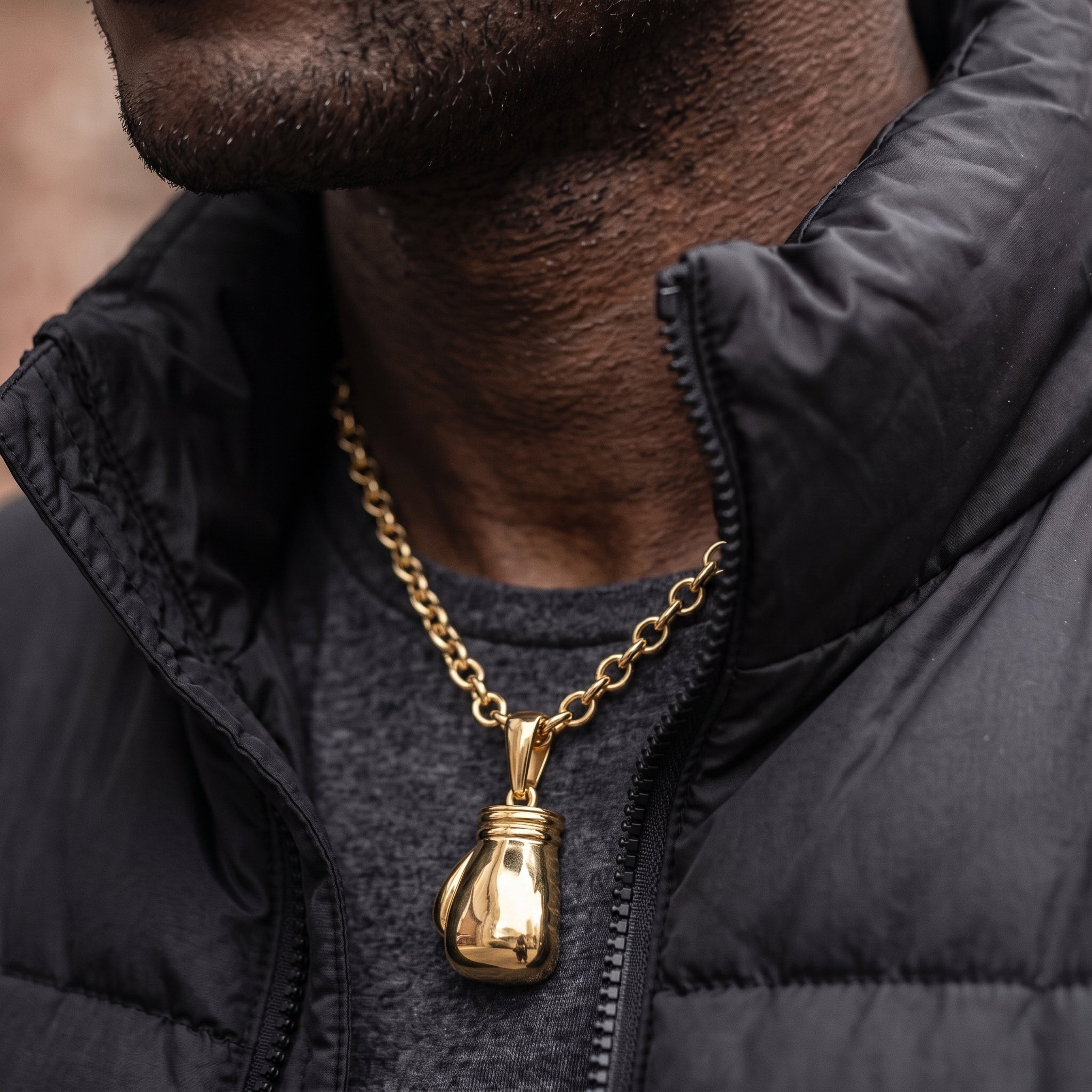 Gold Horseshoe Pendant Necklace 24inches