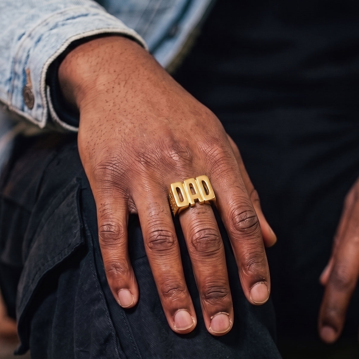 Gold Best Dad Ever Ring Barked