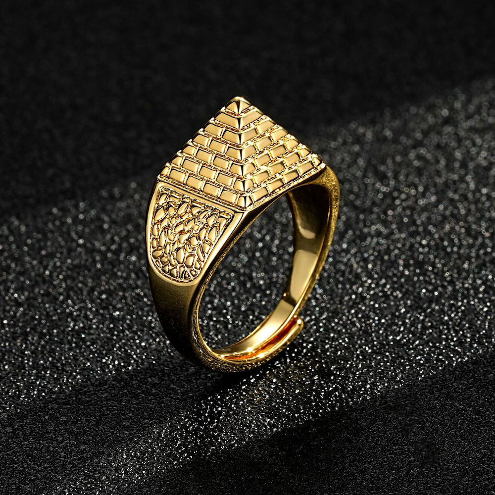 Kids Gold Pyramid Ring Size H Adjustable
