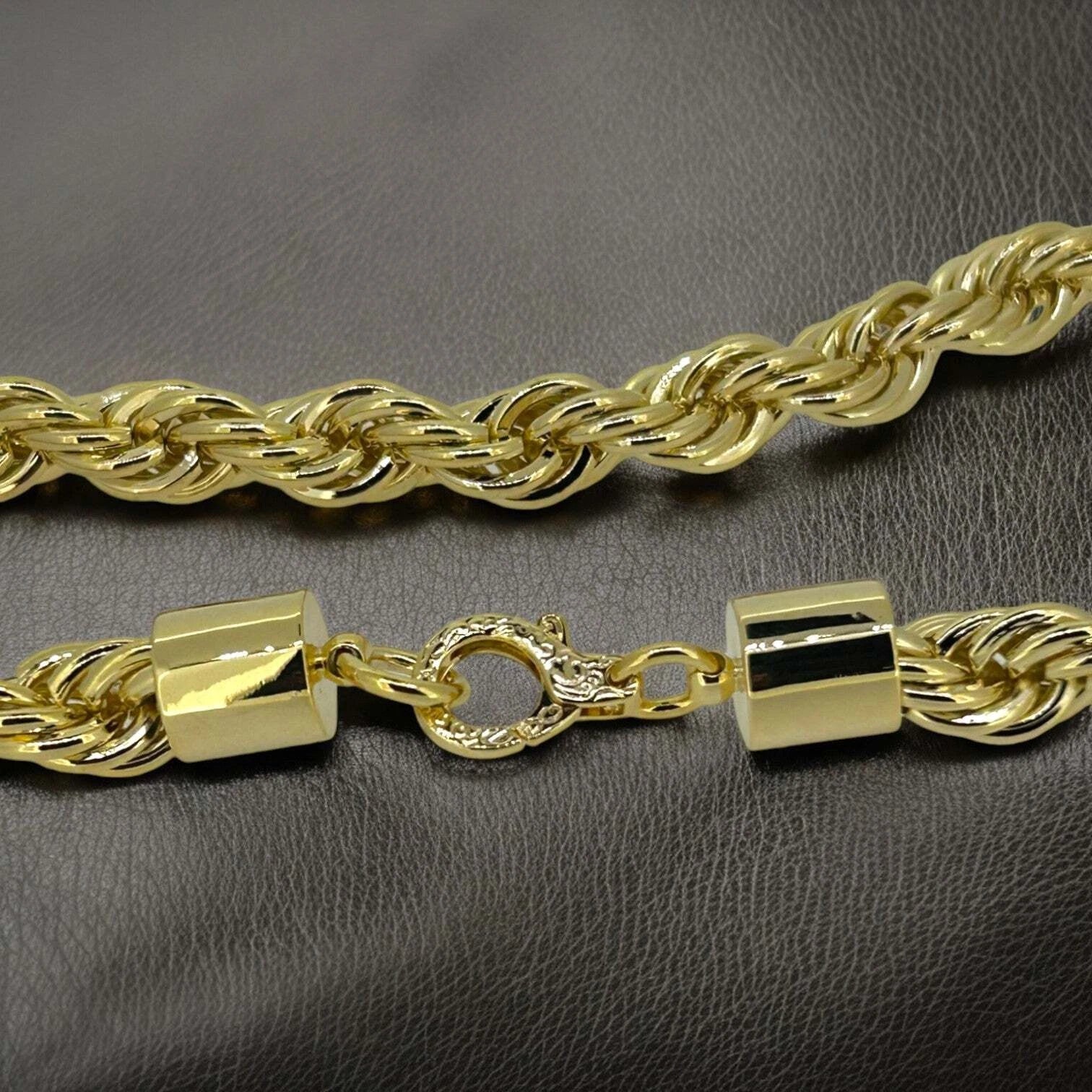 Gold Rope Chain Necklace 12mm 30inches
