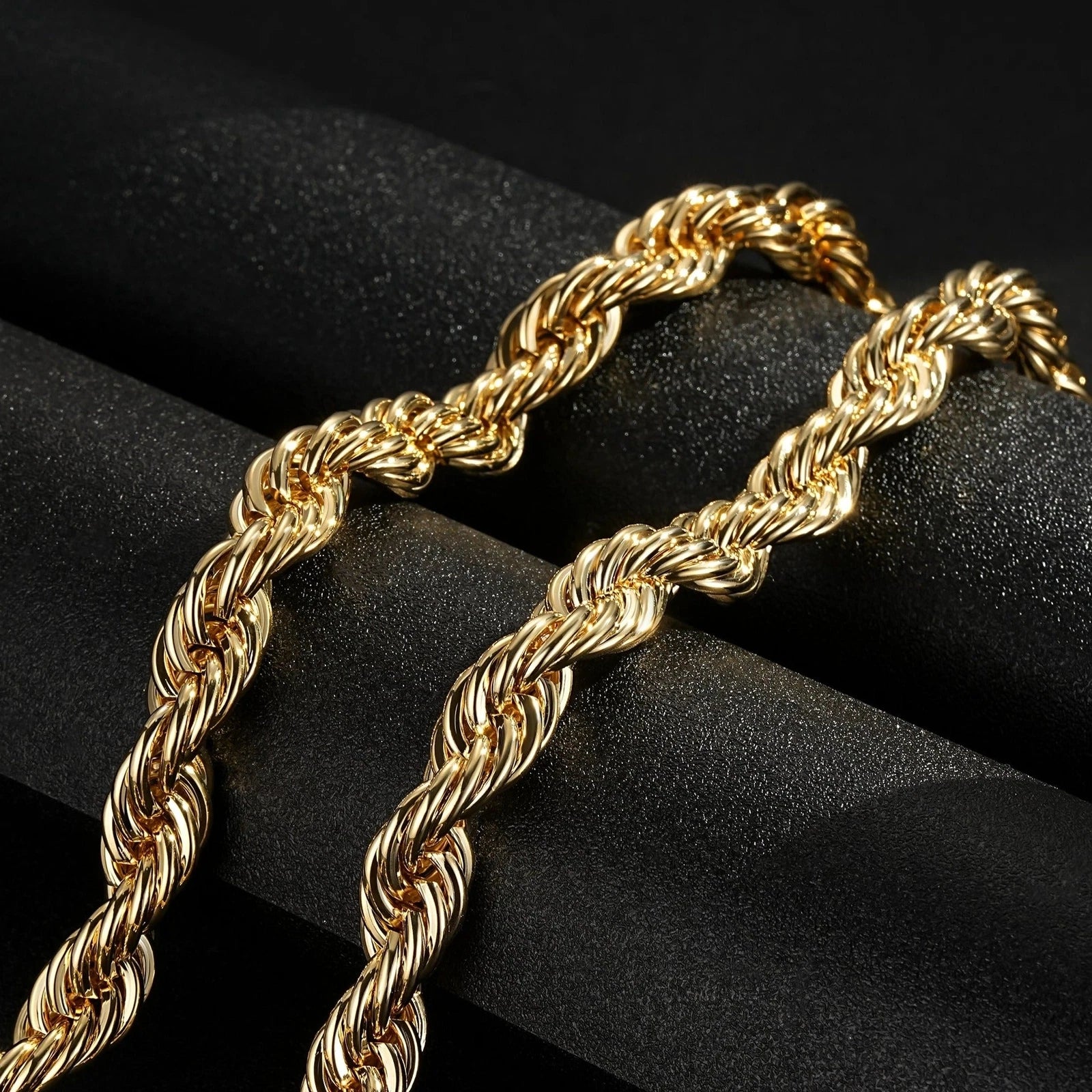 Gold Rope Chain Necklace 12mm 30inches