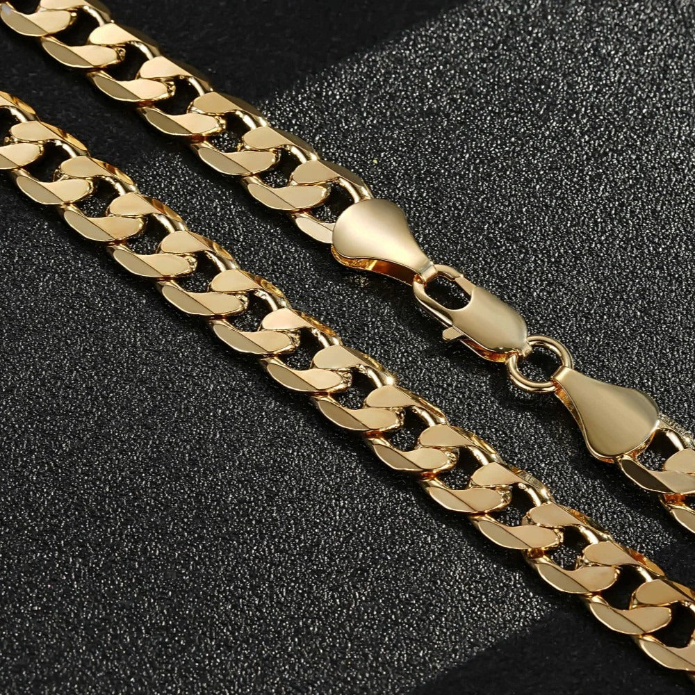 Elegant gold 24-inch 4mm thick Cuban chain