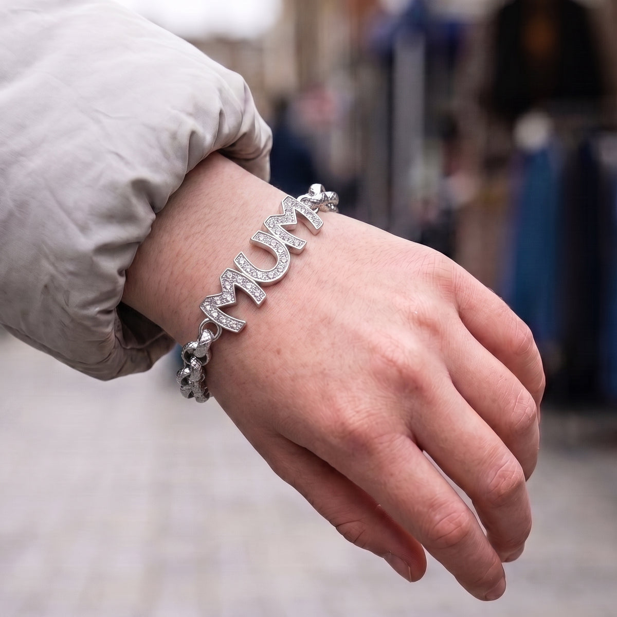 Silver Mum Belcher Bracelet