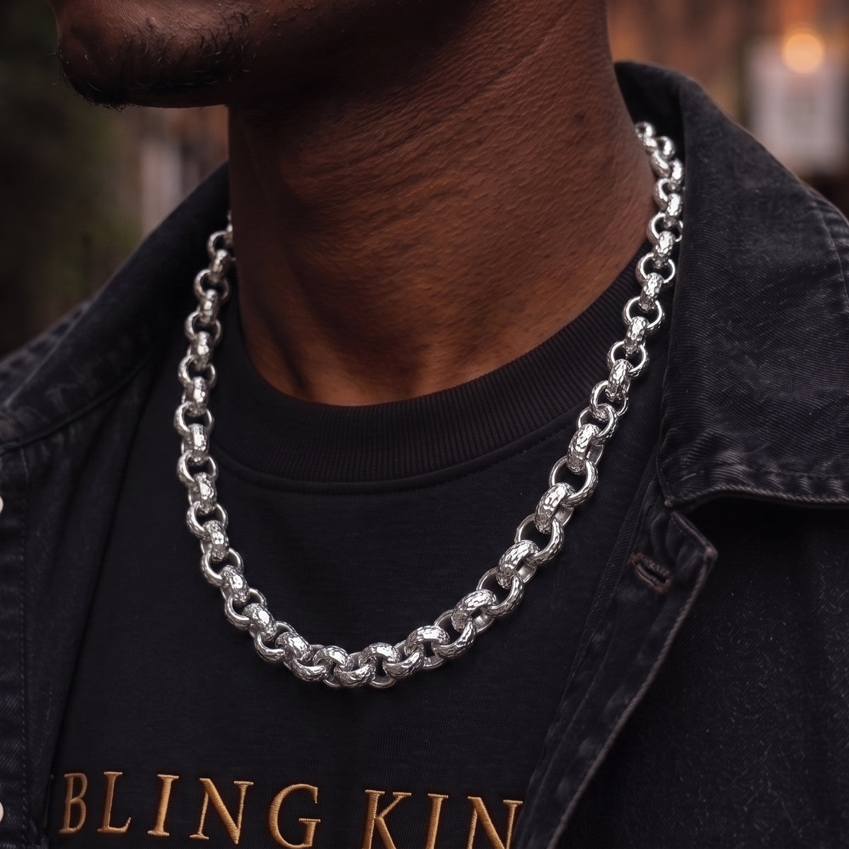 Silver Diamond-Cut Belcher Chain 12mm