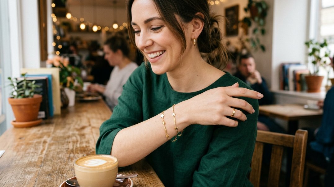 stars and bars gold bracelet