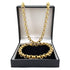 9mm gold lined patterned belcher chain and bracelet set