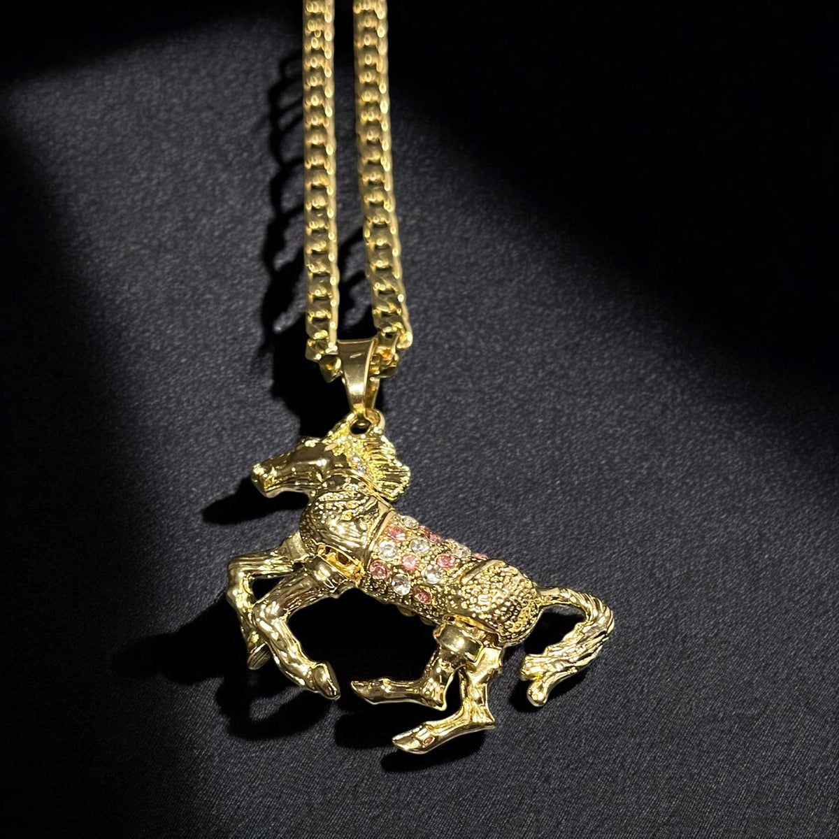 Gold Horse Pendant Stones