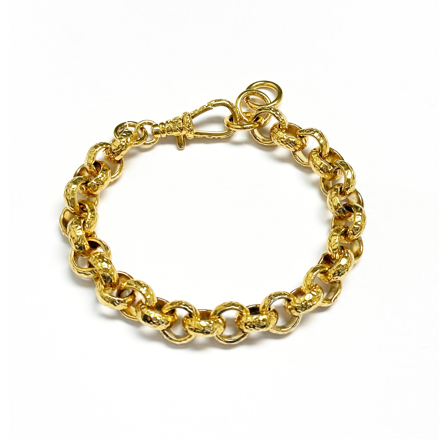 New 12mm Gold-Filled Bonded Diamond-Cut Belcher Bracelet with Albert, 8 Inches