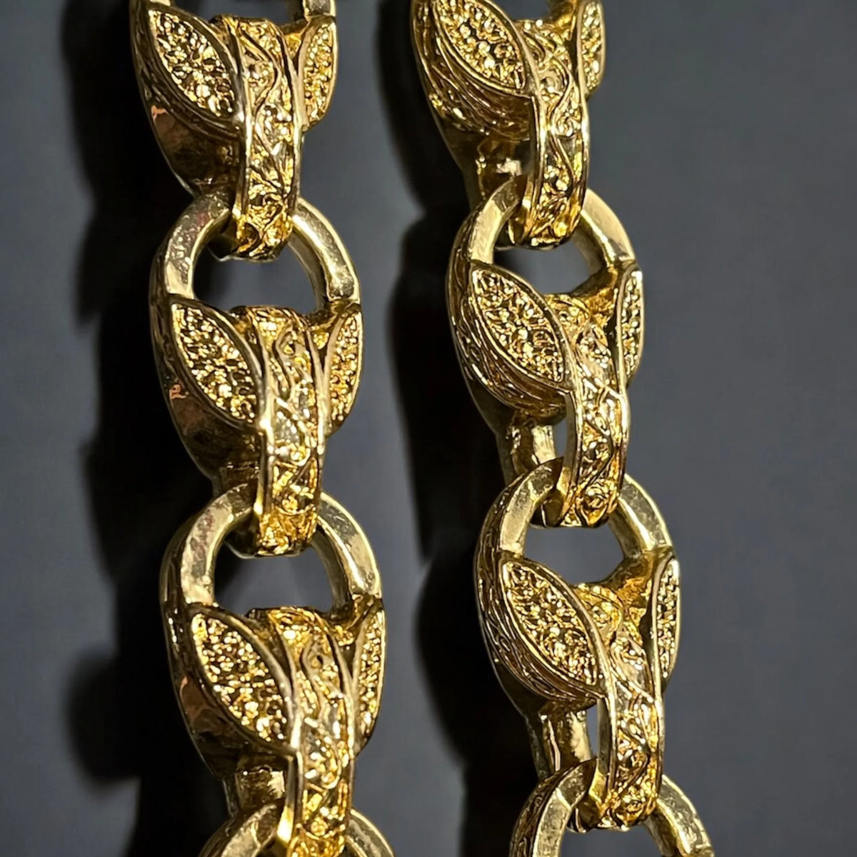 Gold XXL 3D Tulip Chain &amp; Bracelet Set 15mm