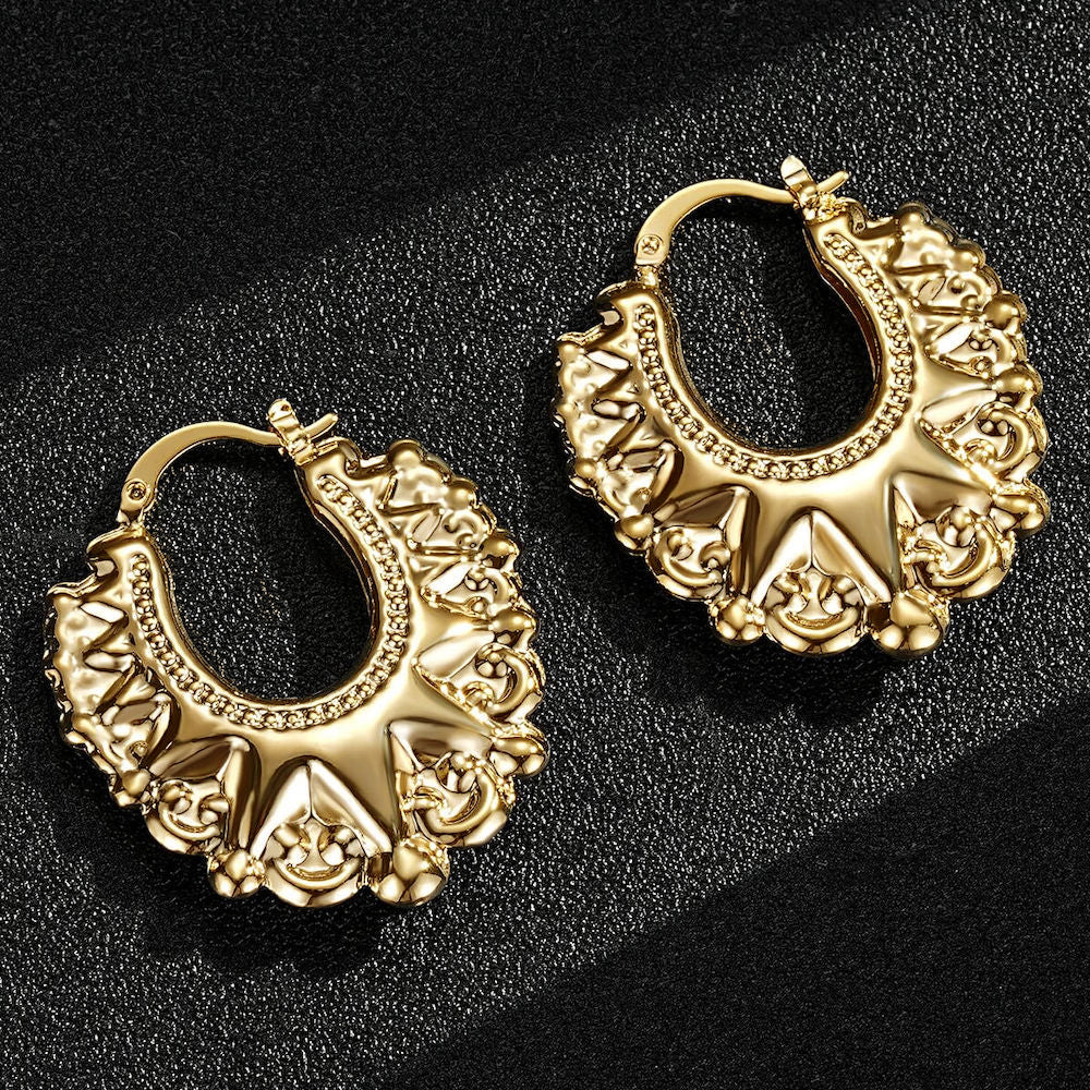 Premium 35mm Gold Round Gypsy Creole Earrings – Lightweight &amp; Trendy