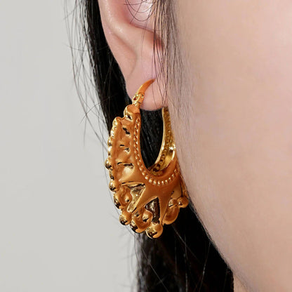 Premium 35mm Gold Round Gypsy Creole Earrings – Lightweight &amp; Trendy