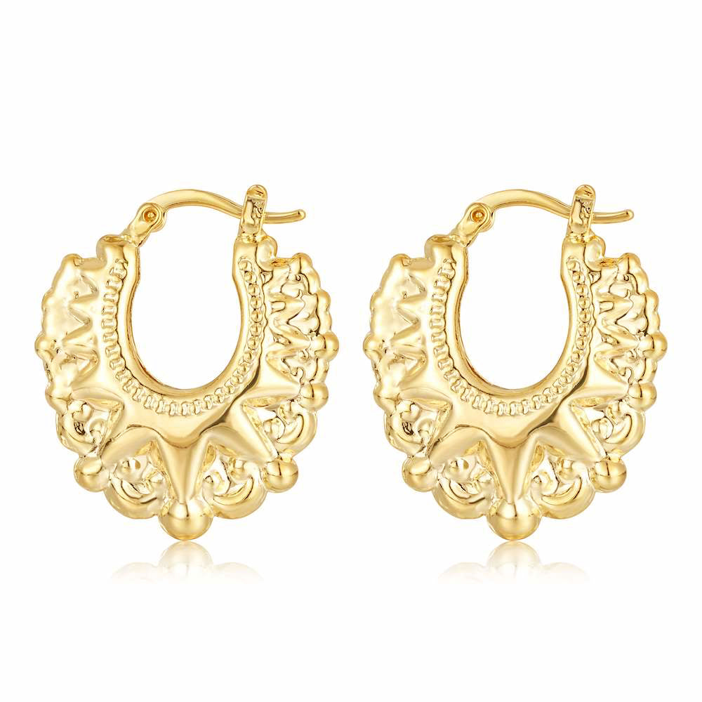 Premium 35mm Gold Round Gypsy Creole Earrings – Lightweight &amp; Trendy