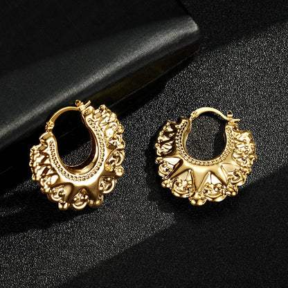 Premium 35mm Gold Round Gypsy Creole Earrings – Lightweight &amp; Trendy