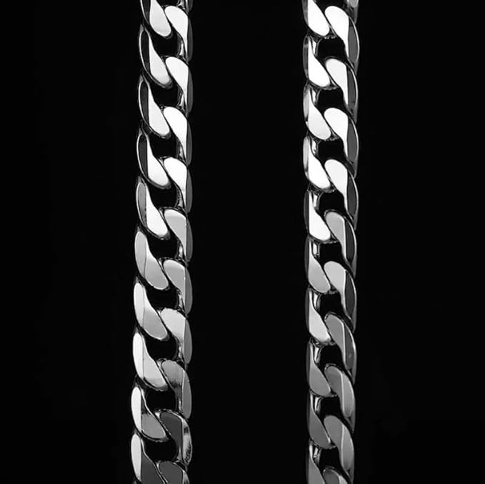 12mm Silver Filled Cuban Curb Chain Necklace 24 inches, 108 grams Unisex