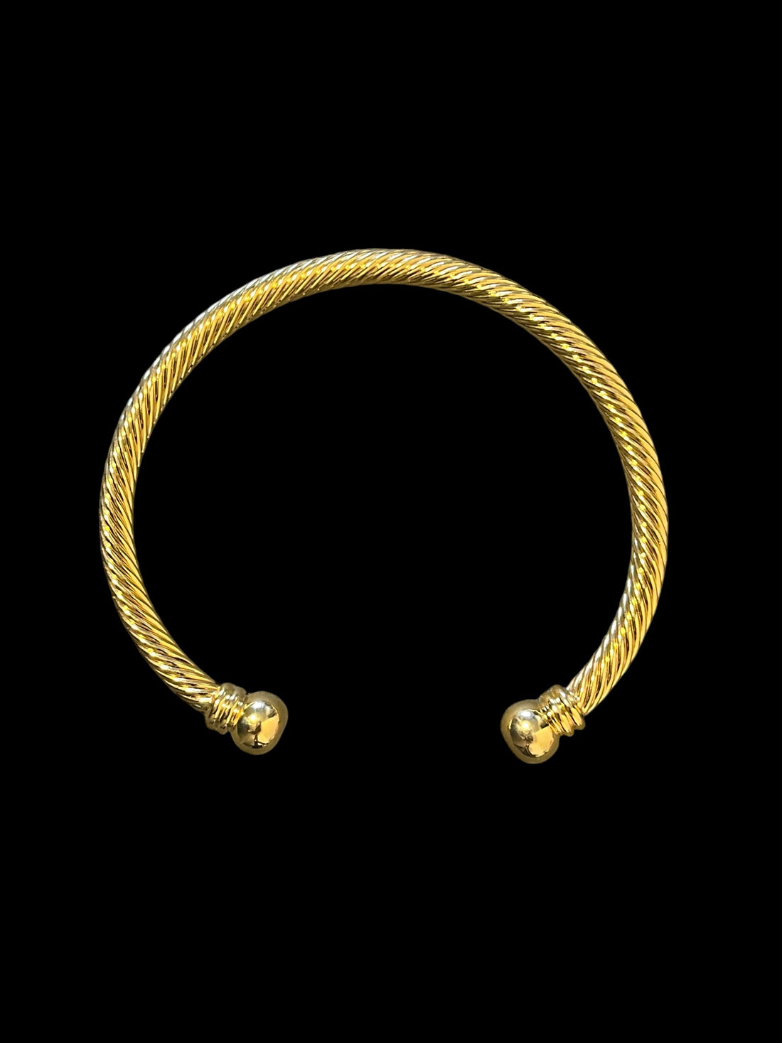 4mm Gold Twisted Torque Adjustable Bangle 6–6.5” Wrist 12g Classic Jewellery