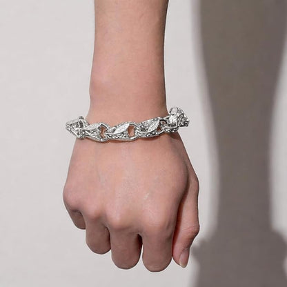 15mm Silver Tulip Bracelet with Albert Clasp fits 8 to 9 Inch
