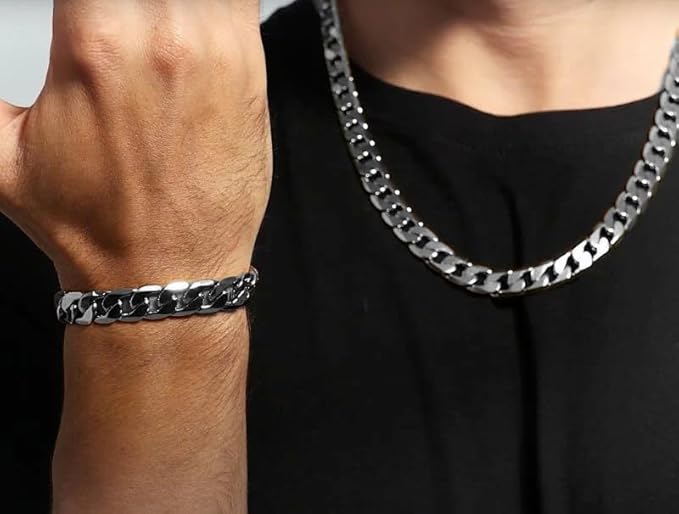 12mm Silver Filled Cuban Curb Chain Necklace 24 inches, 108 grams Unisex