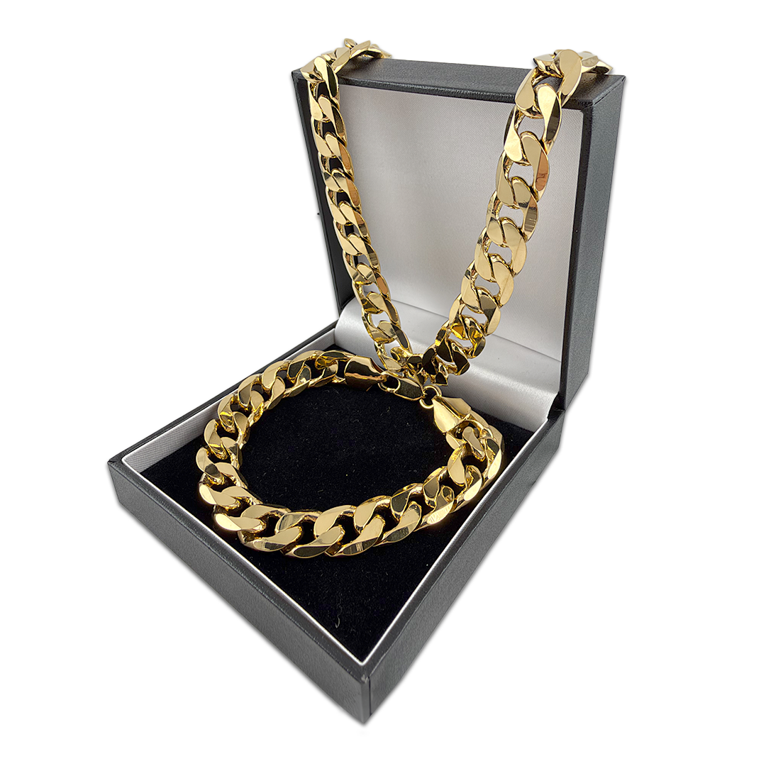 Gold Cuban Curb Set 12mm
