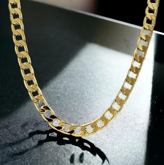 6mm Gold Cuban Curb Chain Necklace Classic 20 Inches