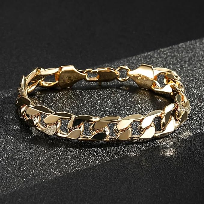12mm Gold-Filled Bonded Cuban Curb Bracelet – 9 Inches