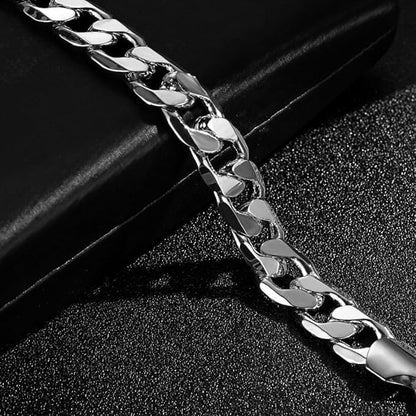 12mm Silver Filled Cuban Curb Chain Necklace 24 inches, 108 grams Unisex