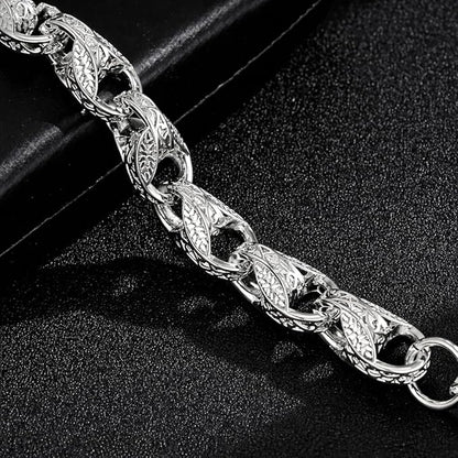 15mm Silver Tulip Bracelet with Albert Clasp fits 8 to 9 Inch