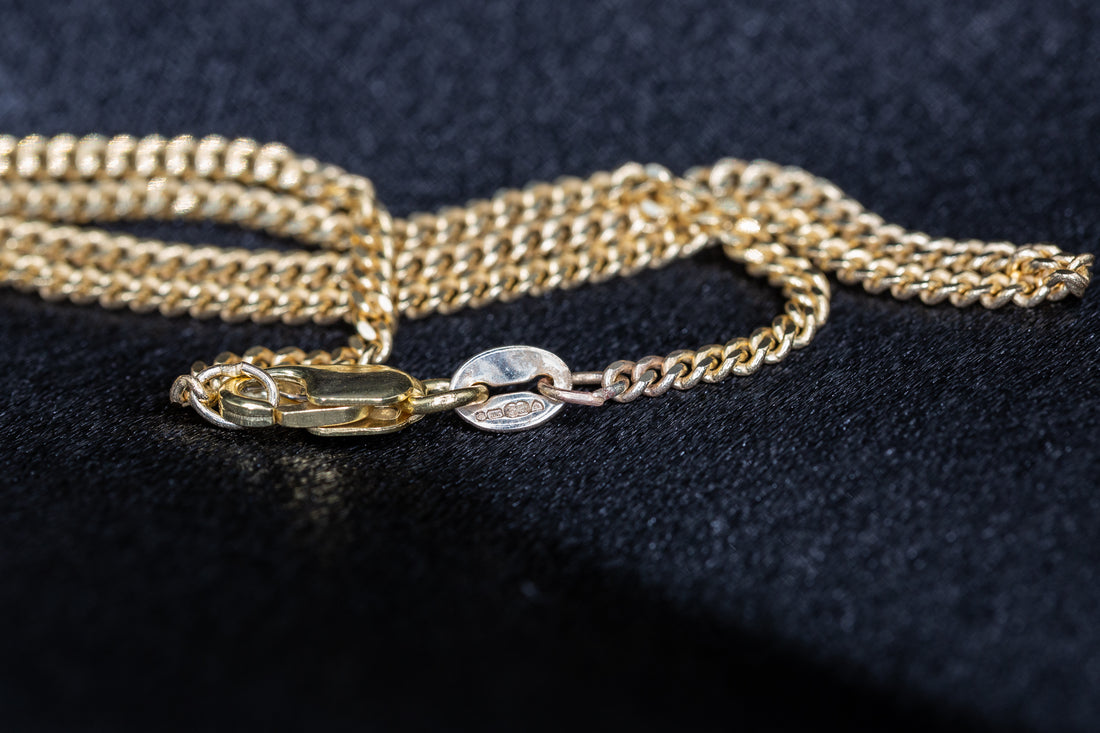 9ct Yellow Gold Diamond Cut Curb Chain Anklet – 10 inches
