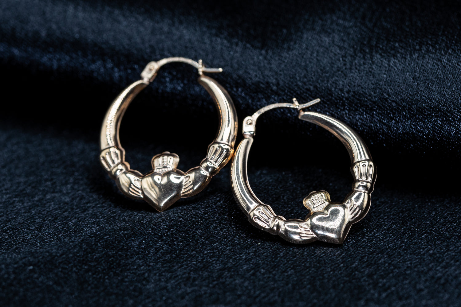 9ct Yellow Gold Claddagh Earrings – A Symbol of Love, Loyalty &amp; Friendship