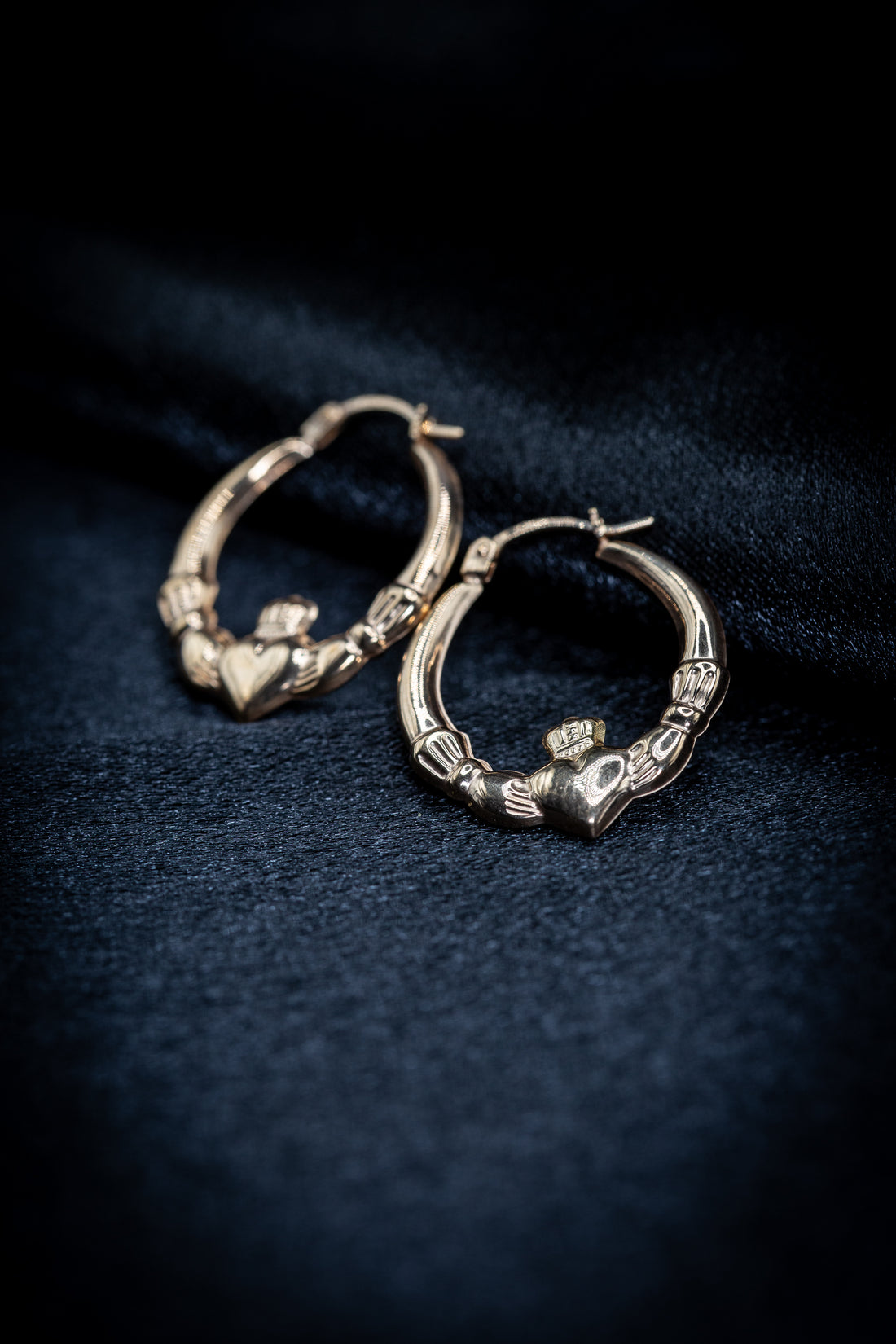 9ct Yellow Gold Claddagh Earrings – A Symbol of Love, Loyalty &amp; Friendship