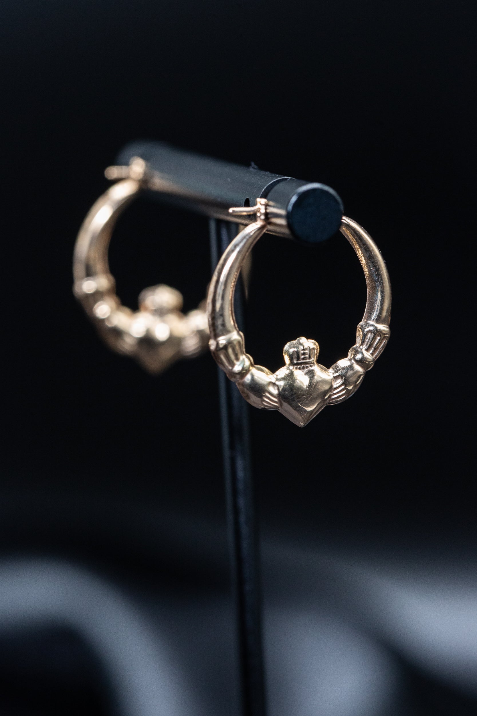 9ct Yellow Gold Claddagh Earrings – A Symbol of Love, Loyalty &amp; Friendship