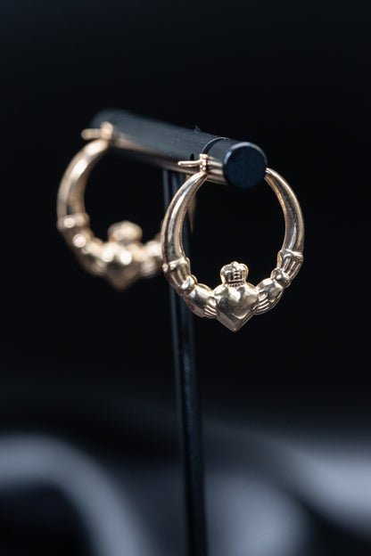 9ct Yellow Gold Claddagh Earrings – A Symbol of Love, Loyalty &amp; Friendship