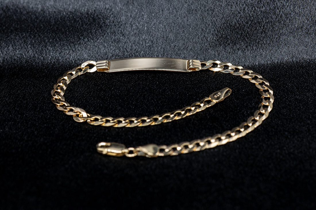 9ct Yellow Gold Gents Curb ID Bracelet – Classic & Timeless Design