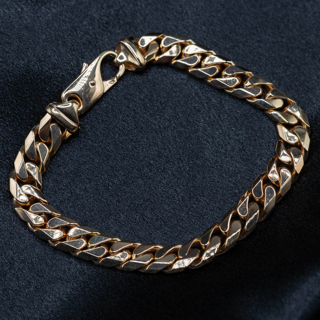 9ct Yellow Gold Large Curb Cuban Gents Bracelet 8.5 Inch