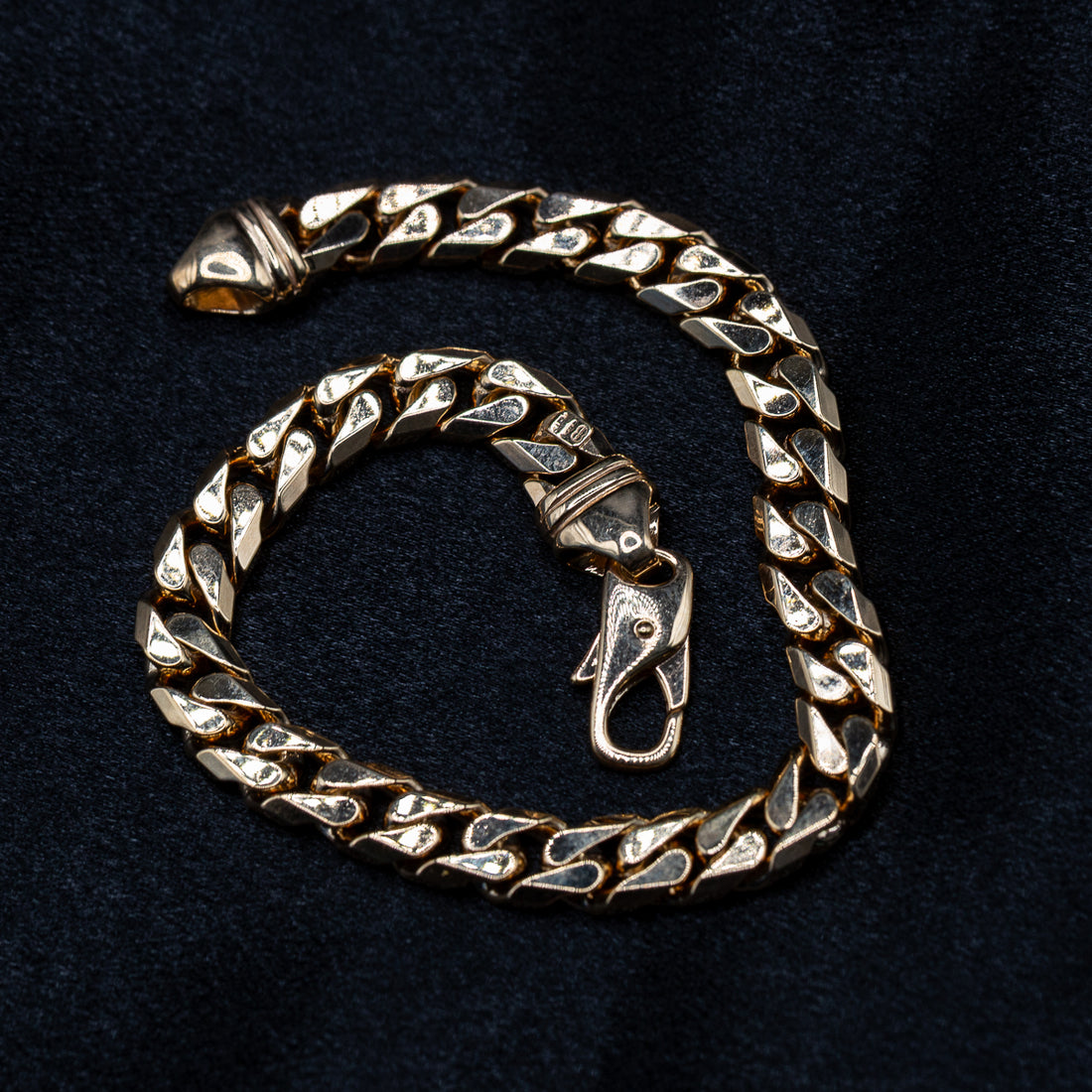 9ct Yellow Gold Curb Cuban Gents Bracelet 8.5 Inch .375