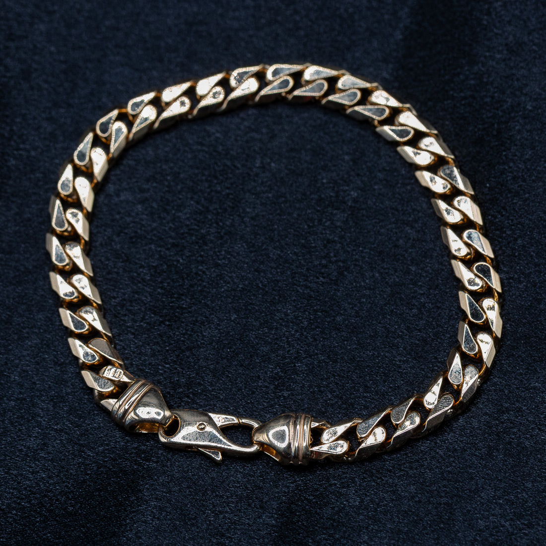 9ct Yellow Gold Curb Cuban Gents Bracelet 8.5 Inch .375