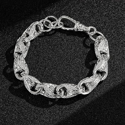 15mm Silver Tulip Bracelet with Albert Clasp fits 8 to 9 Inch