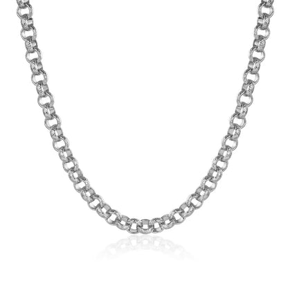 Silver Diamond-Cut Belcher Chain 8mm 30inches