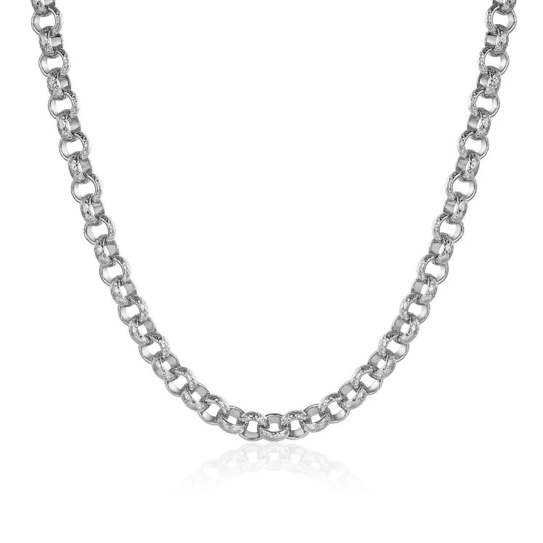New 8mm SILVER Diamond Cut Pattern Belcher Chain 20 inches