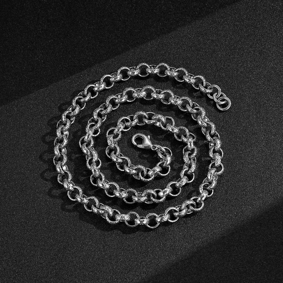 New 8mm SILVER Diamond Cut Pattern Belcher Chain 20 inches