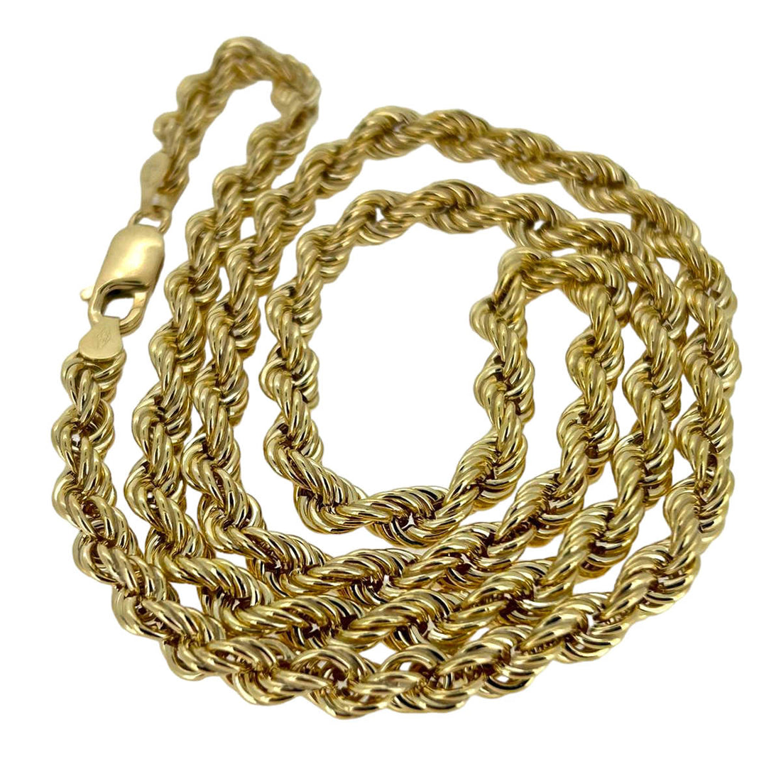 9ct Solid Yellow Gold Rope Chain Necklace 22 Inches .375