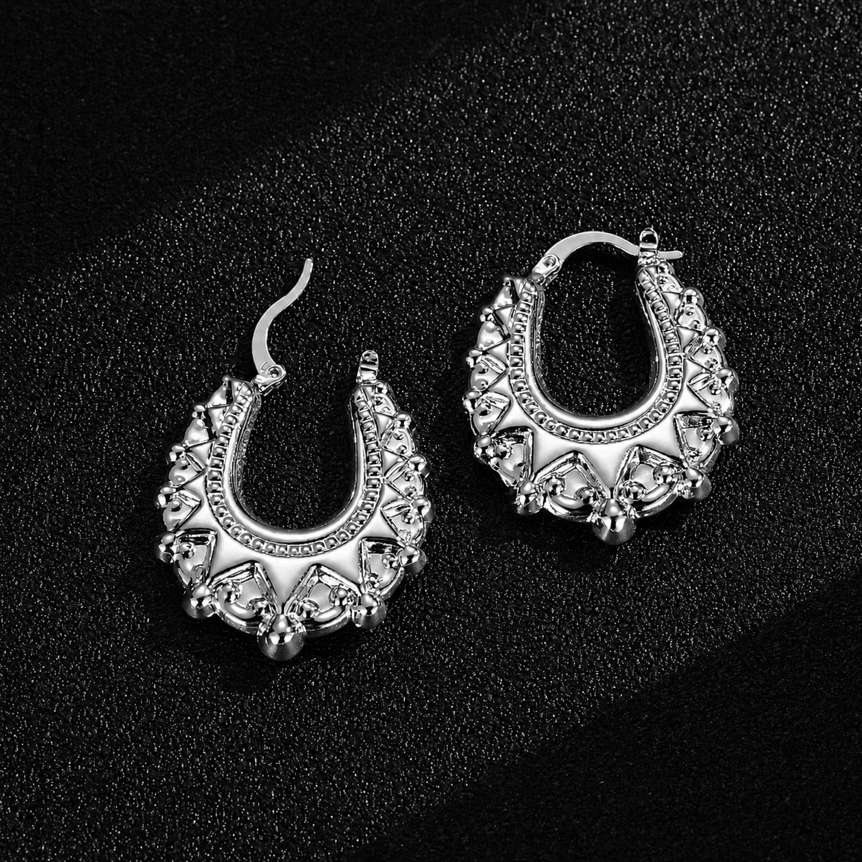 Silver Gypsy Creole Hoop Earrings 25mm