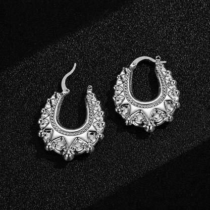 Silver Gypsy Creole Hoop Earrings 25mm
