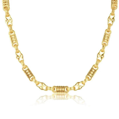 11mm Gold Stars and Bars Chain - 26 Inches