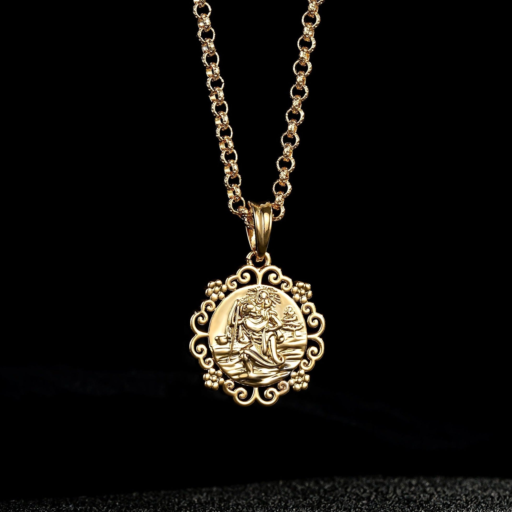 Beautiful Gold St. Christopher Pendant