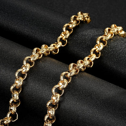 12mm gold diamond-cut belcher chain
