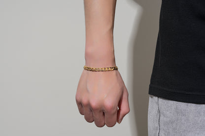 New 6mm Gold Cuban Curb Bracelet - 8 Inches